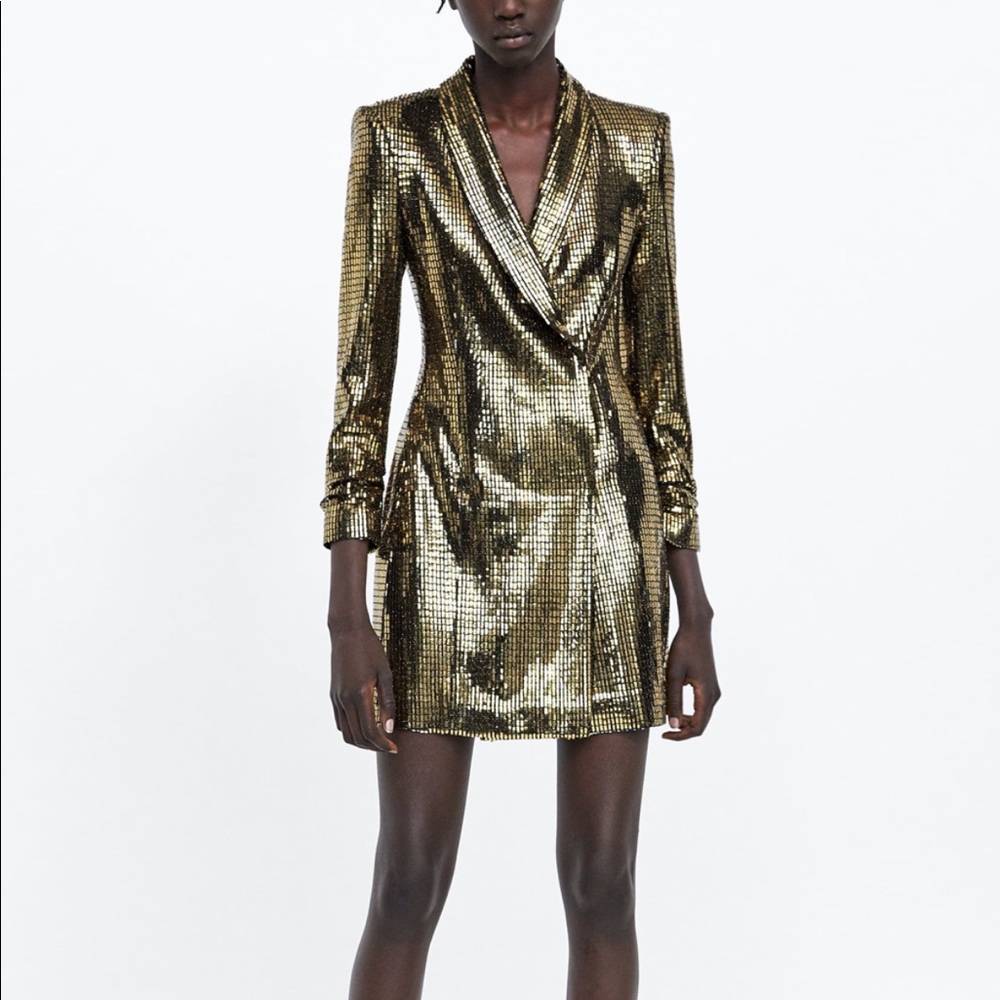 Zara sequin blazer dress